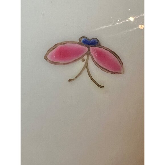 Antique Famille Hand-Painted Chinese Porcelain Vase 7" with Mark White Pink Gree - Picture 7 of 16